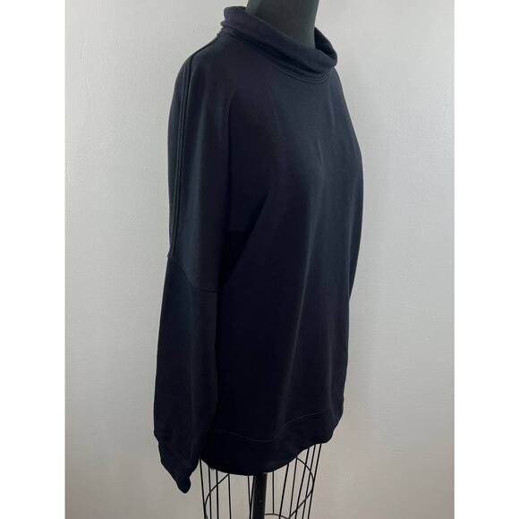 COS Navy Blue Oversized Mock Neck Seamed Long Sleeve Pullover Sweatshirt Top S - Picture 2 of 5